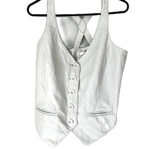 AS DF designer size S leather cross back top